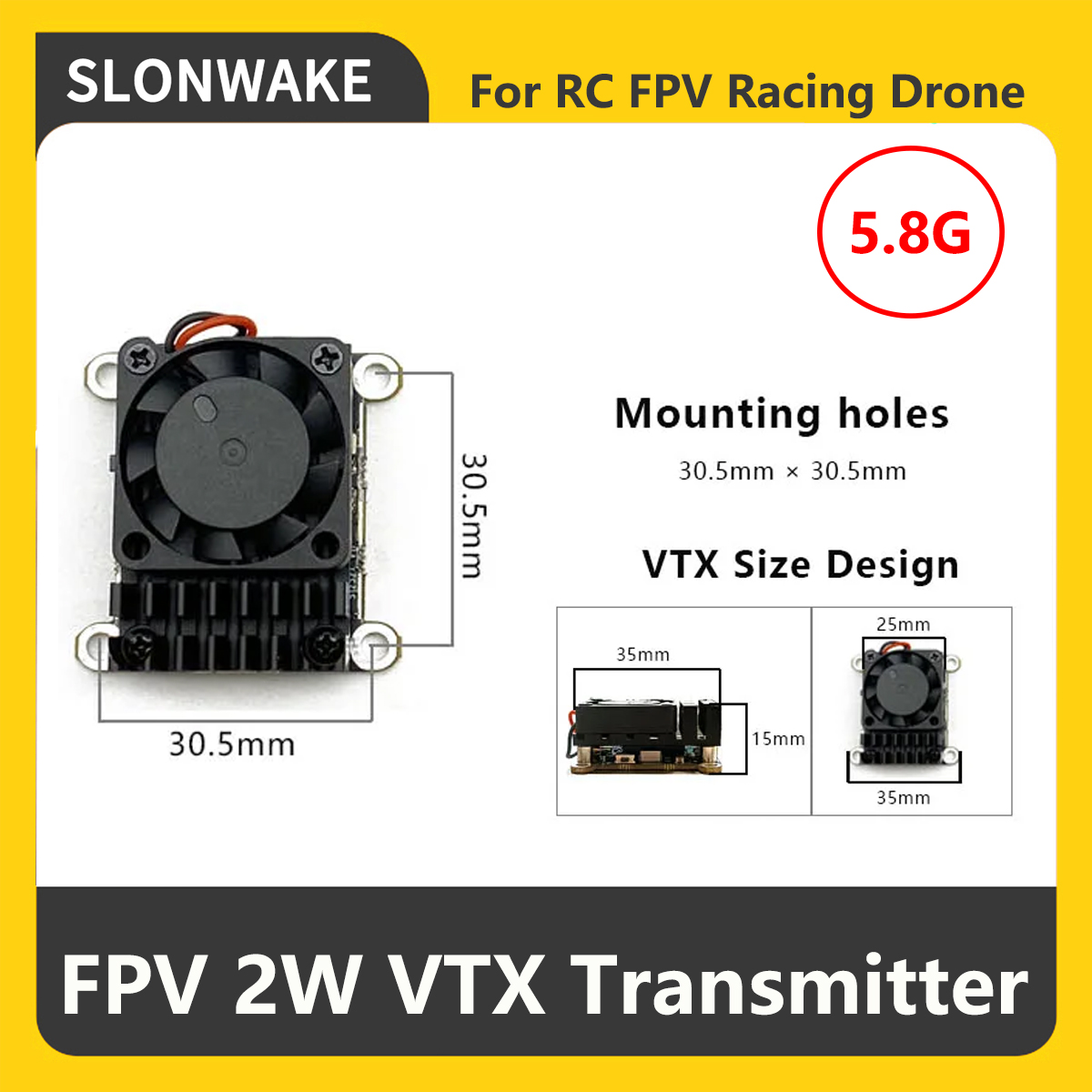SLONWAKE 5.8G 2000mW FPV VTX ト - Drone Frame のレビューと価格